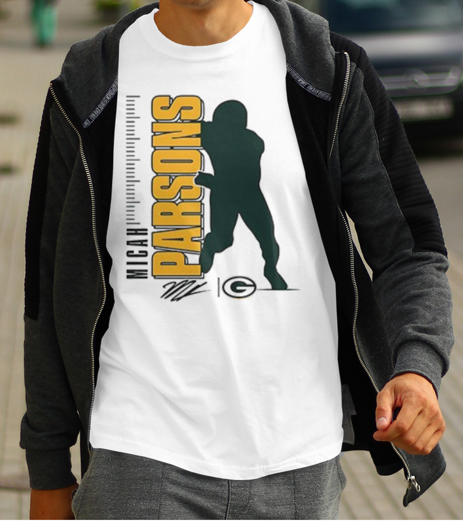Green Bay Packers Micah Parsons Signature Silhouette T-Shirt