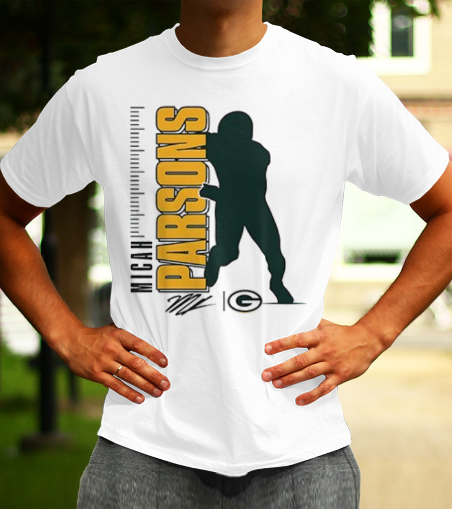 Green Bay Packers Micah Parsons Signature Silhouette T-Shirt