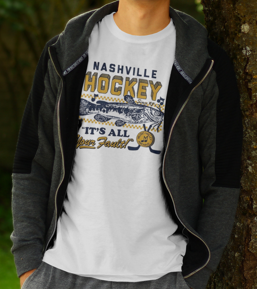 Nashville Hockey It's All Your Fault Mustard Catfish Music Valley Archive T-Shirt
