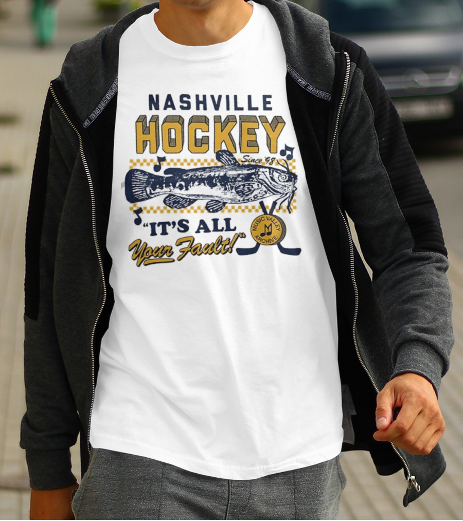 Nashville Hockey It's All Your Fault Mustard Catfish Music Valley Archive T-Shirt