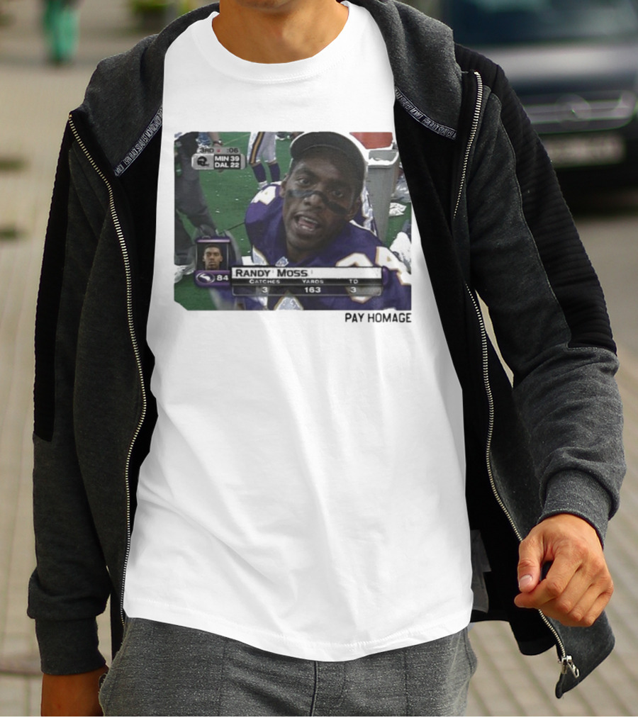 Randy Moss Minnesota Vikings 84 Pay Homage Catches Yards TO T-Shirt