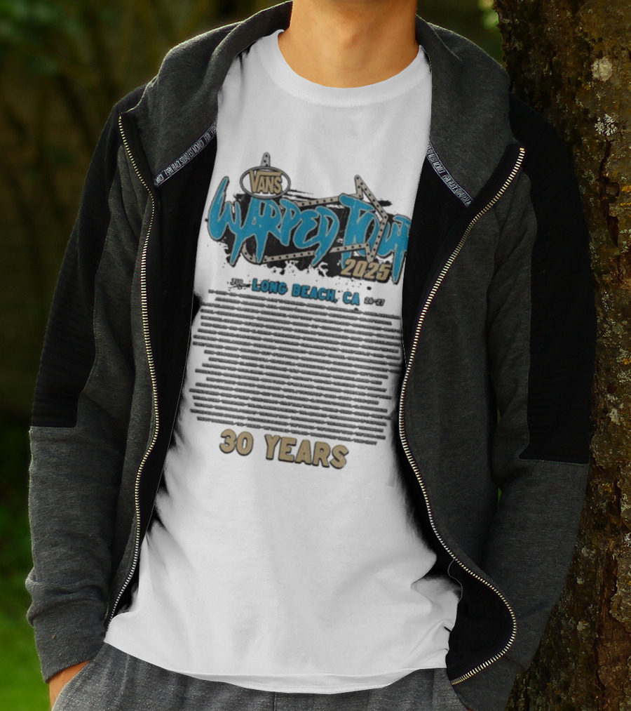 Vans Warped Tour 2025 Long Beach CA 30 Years Lineup T-Shirt