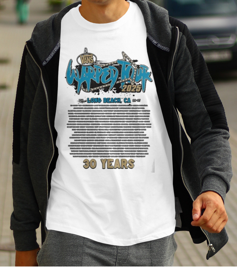 Vans Warped Tour 2025 Long Beach CA 30 Years Lineup T-Shirt