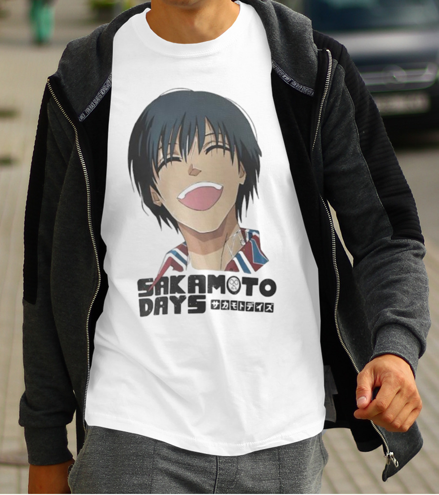 Sakamoto Days Yoichi Nagumo Anime Series Character Laughing Expression T-Shirt