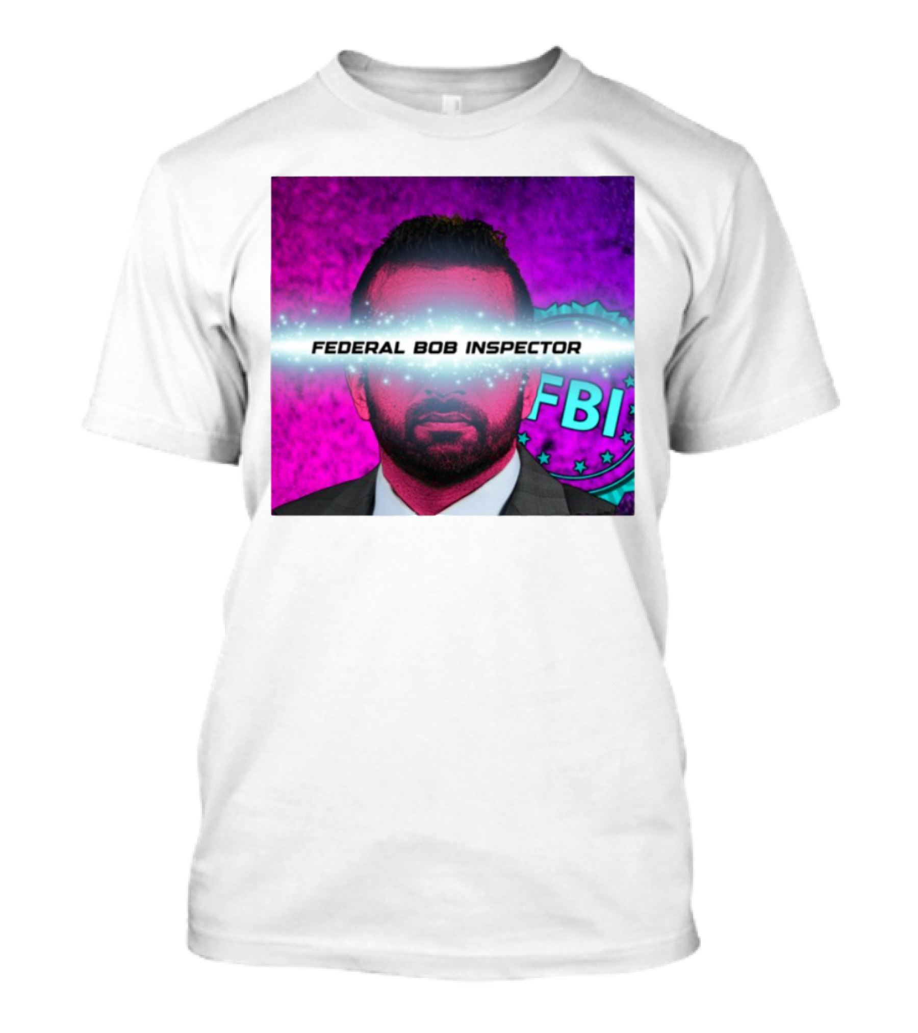 Federal Bob Inspector FBI Parody Pink Background T-Shirt