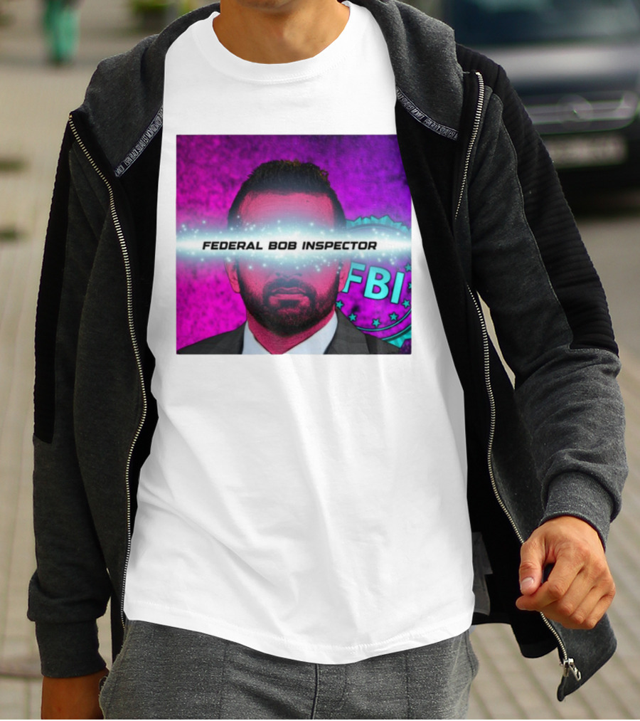 Federal Bob Inspector FBI Parody Pink Background T-Shirt