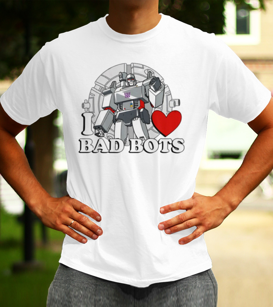I Love Bad Bots Megatron Fan Favorite Retro 80s Style T-Shirt