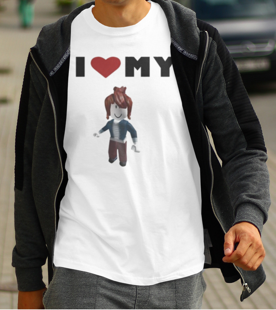 I Love My Rblx Gf Avatar Red Heart T-Shirt