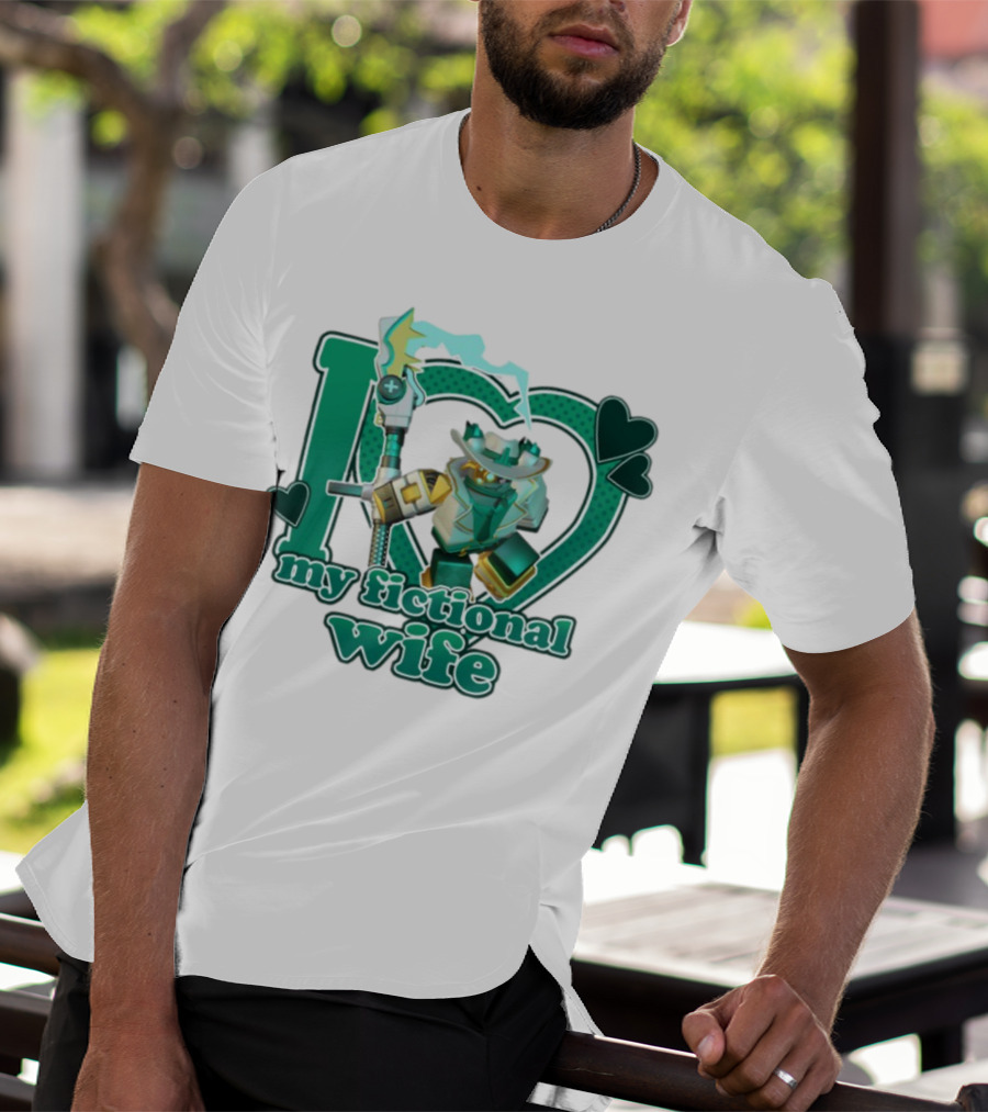 Kimmada Phighting Scythe I Love My Fictional Wife Iconic Robot And Heart Design T-Shirt