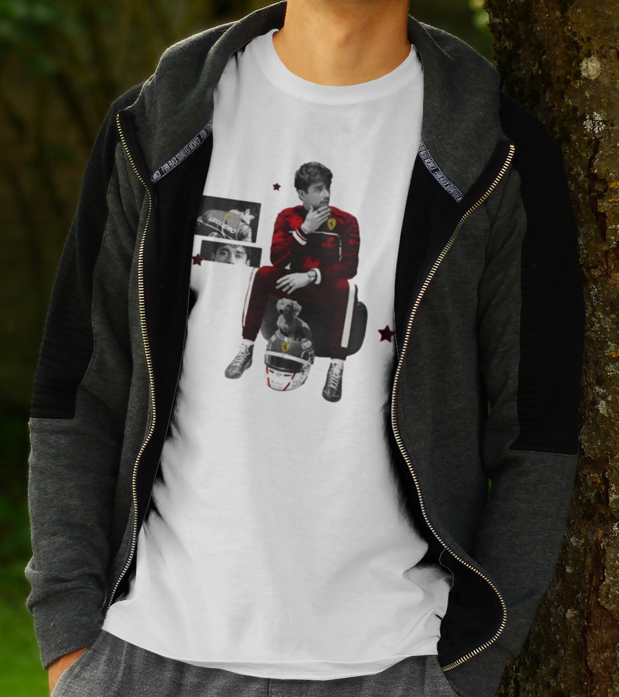 Lilisdsigns Charles Leclerc Ferrari Racing Red Outfit 16 Fan Memorabilia T-Shirt