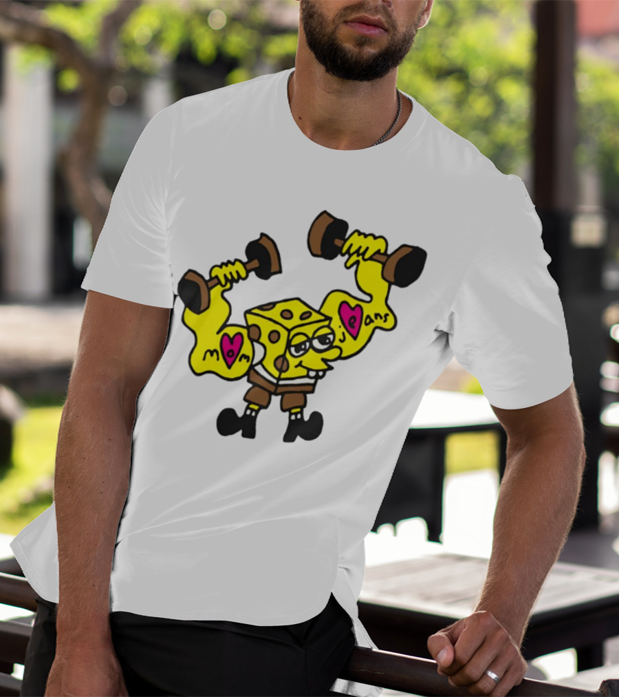 Musclebob Lovepants Mom Jeans Spongebob Dumbells T-Shirt
