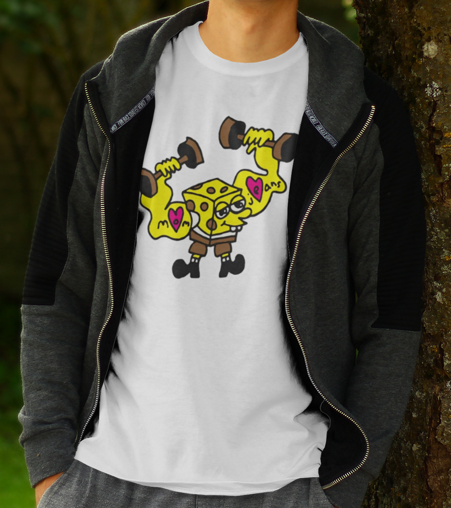 Musclebob Lovepants Mom Jeans Spongebob Dumbells T-Shirt