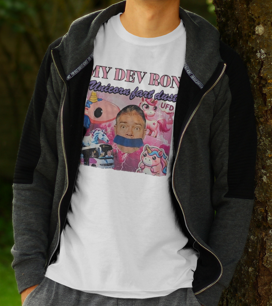 My Dev Ron Unicorn Fart Dust UFD Magical Rainbow Adventure T-Shirt