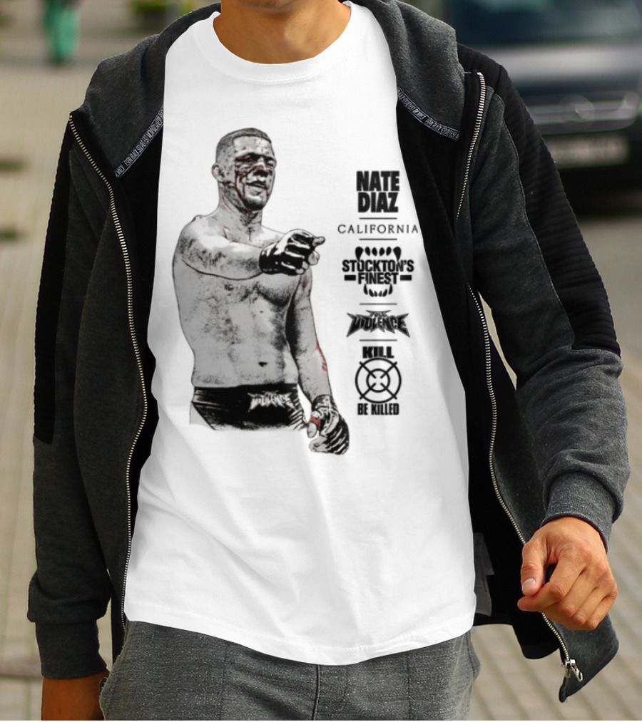 Nate Diaz Stockton California Pride Fighter Authentic Merchandise T-Shirt