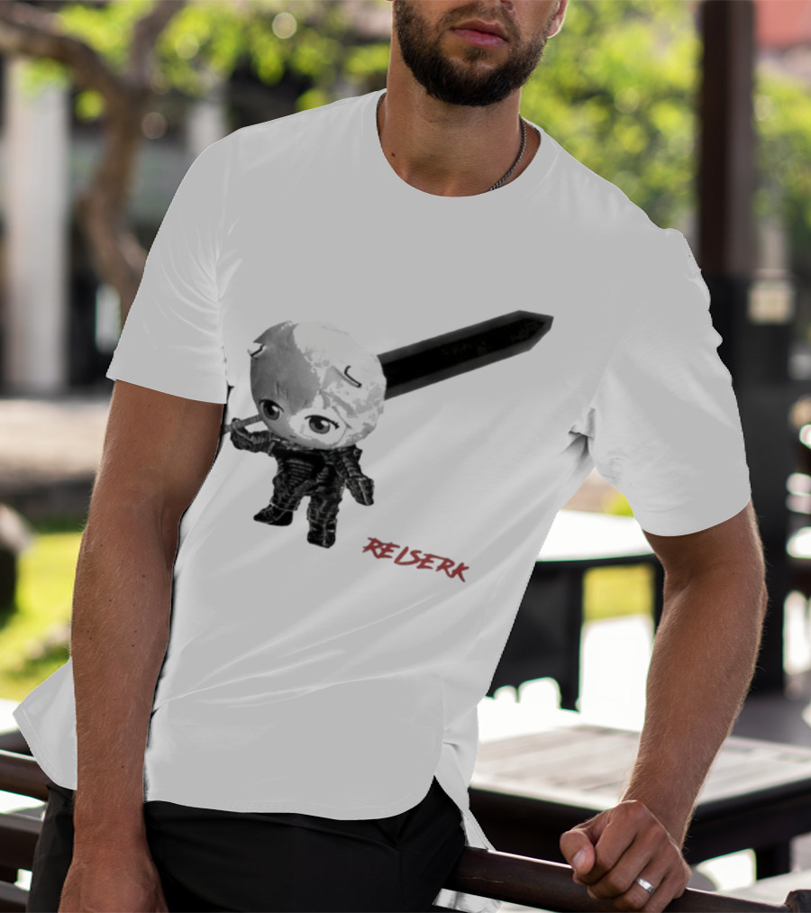 Ayanami Rei X Berserk Rei-Serk Crossover Character With Sword T-Shirt