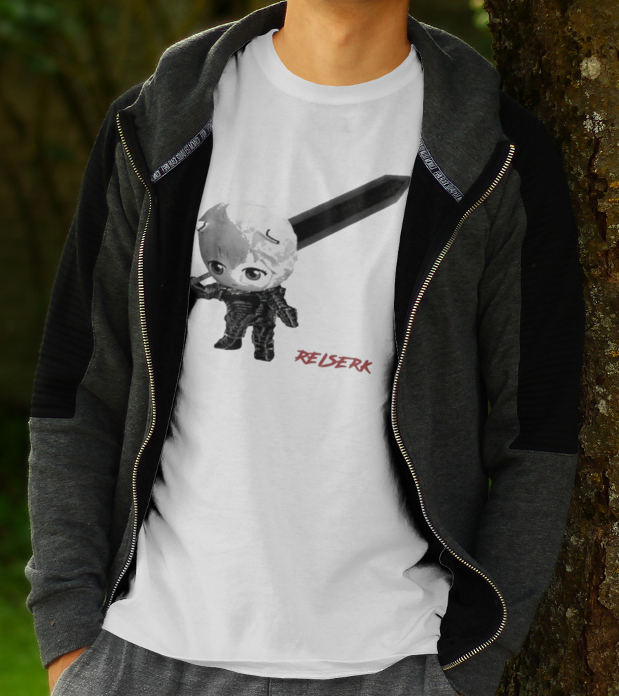 Ayanami Rei X Berserk Rei-Serk Crossover Character With Sword T-Shirt