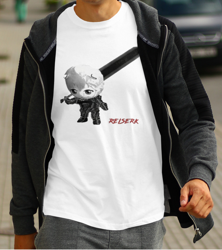 Ayanami Rei X Berserk Rei-Serk Crossover Character With Sword T-Shirt