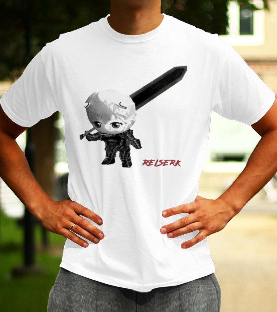 Ayanami Rei X Berserk Rei-Serk Crossover Character With Sword T-Shirt