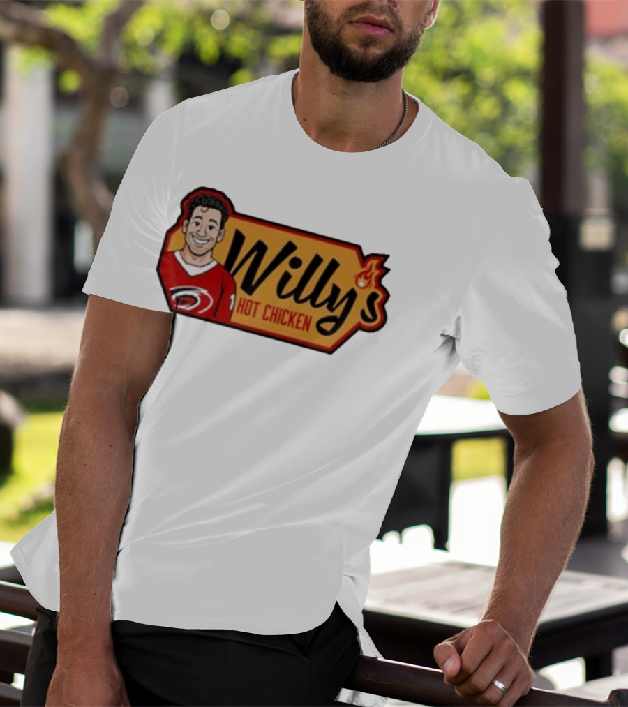 Carolina Hurricanes Willy's Hot Chicken Hockey Theme T-Shirt