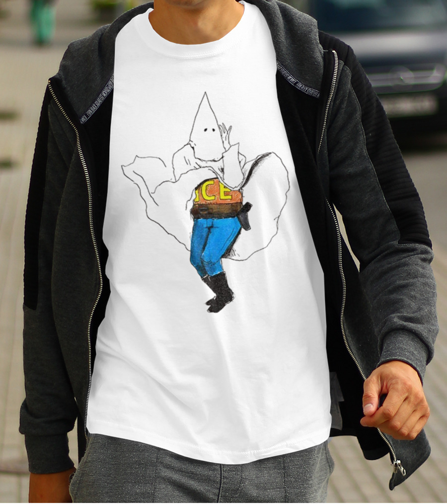 KKK ICE Satirical Commentary Political Statement T-Shirt