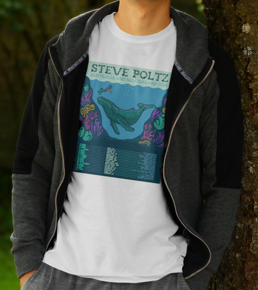 Steve Poltz Australia New Zealand Tour 2026 Concert Dates Underwater Theme T-Shirt