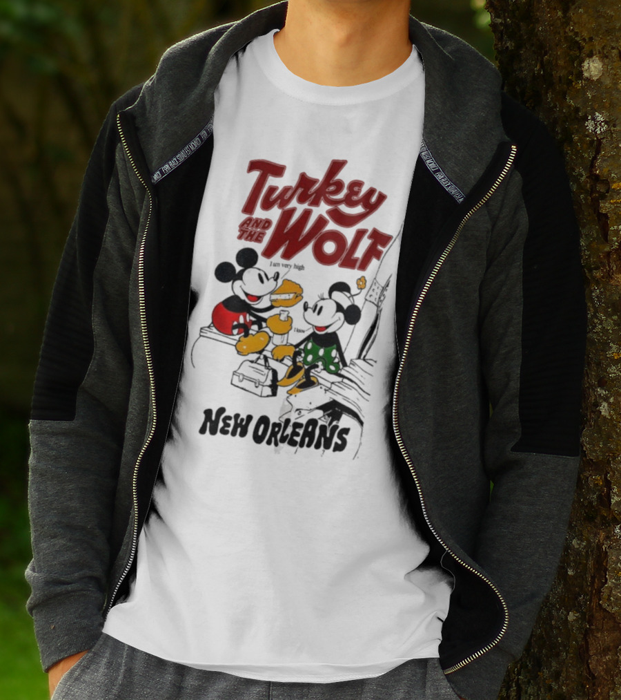 Turkey And The Wolf Mickey Mouse Minnie Mouse New Orleans Cheese T-Shirt
