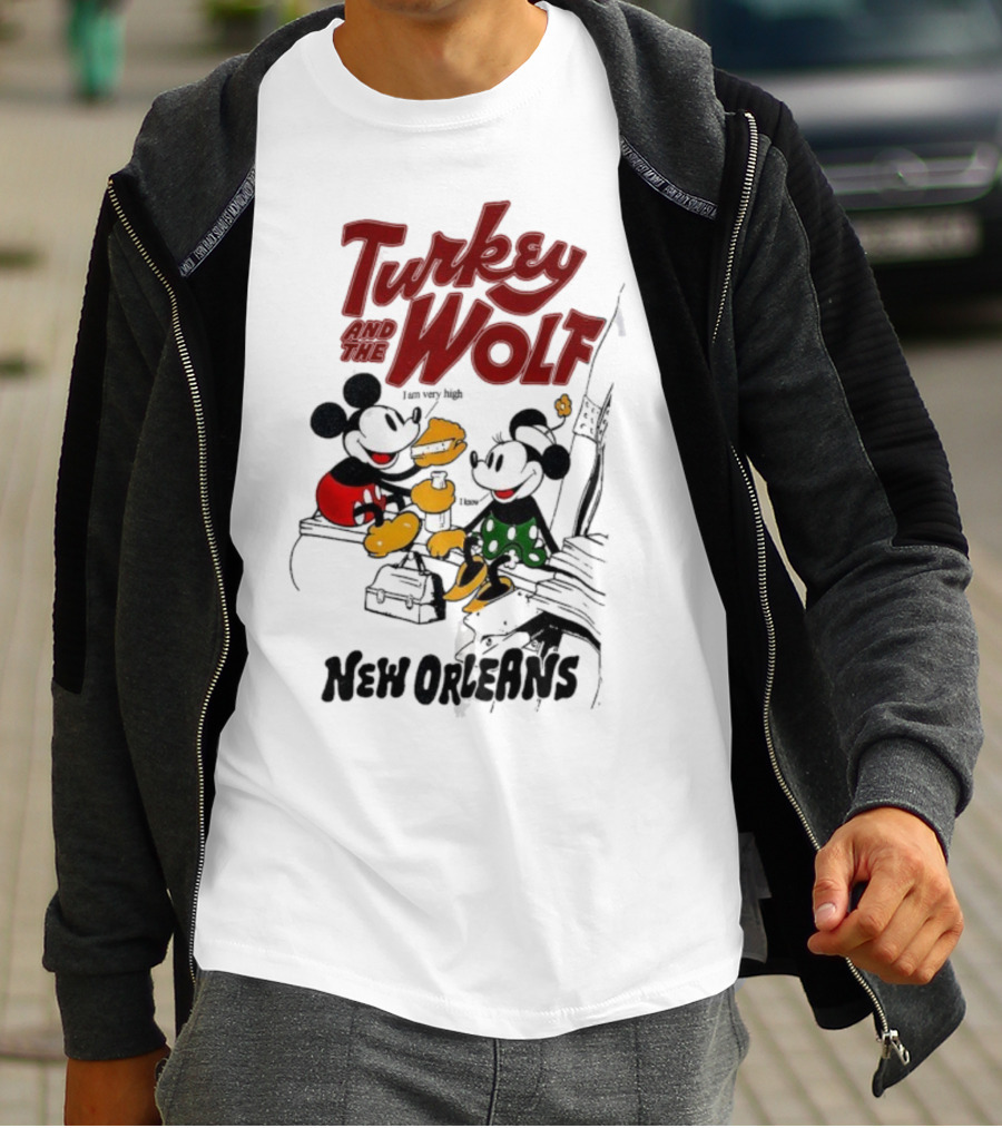 Turkey And The Wolf Mickey Mouse Minnie Mouse New Orleans Cheese T-Shirt
