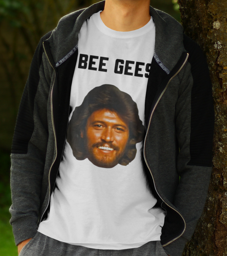 Barry Gibb Bee Gees Iconic Face Retro 70s Style T-Shirt