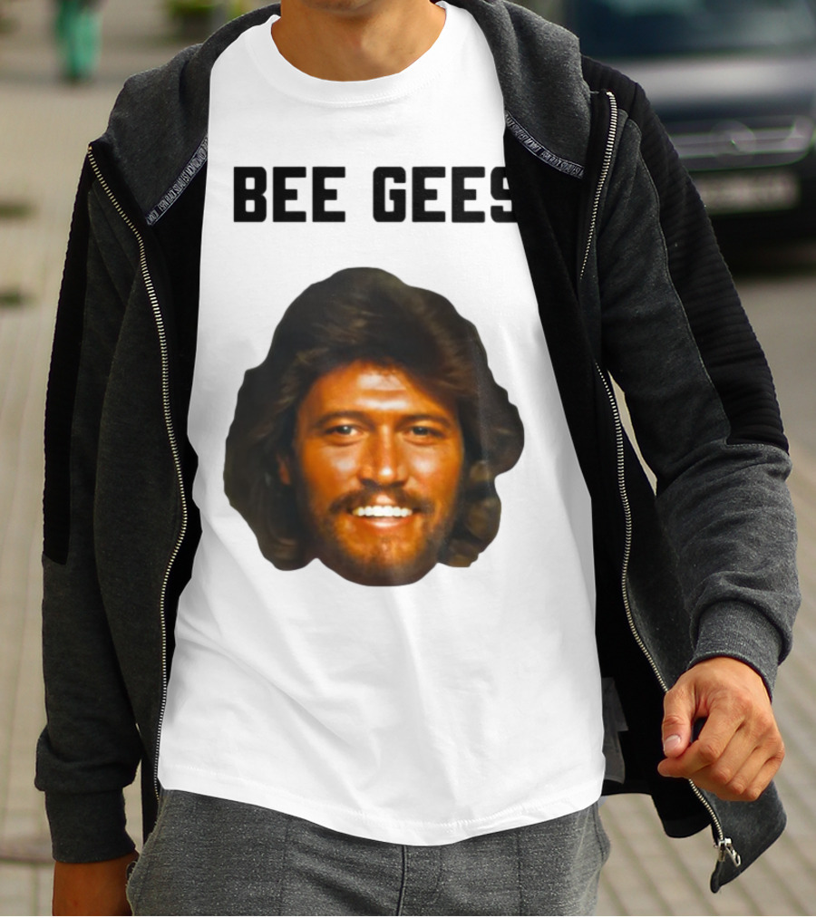 Barry Gibb Bee Gees Iconic Face Retro 70s Style T-Shirt