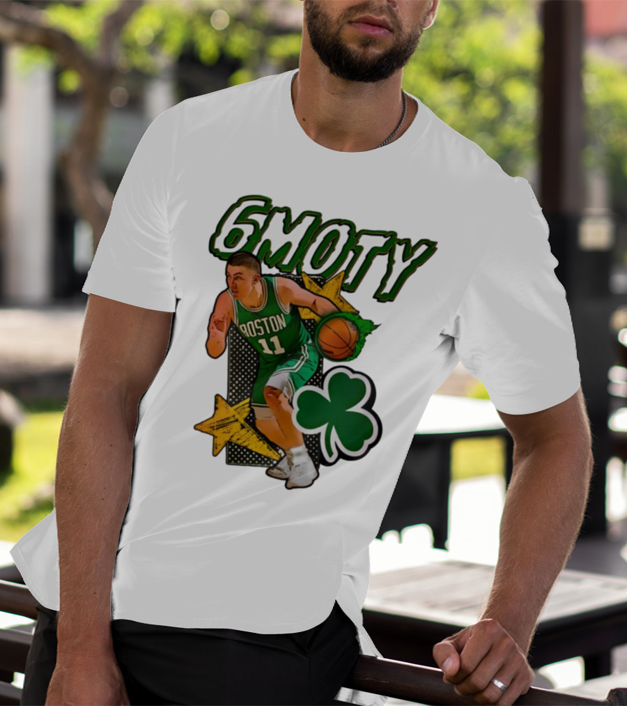 6Moty Boston Celtics Basketball Player Clover Stars T-Shirt