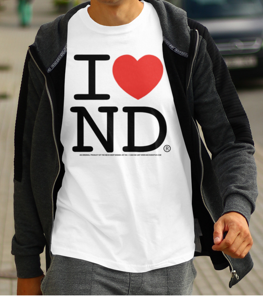 I Heart ND Red Heart Graphic T-Shirt