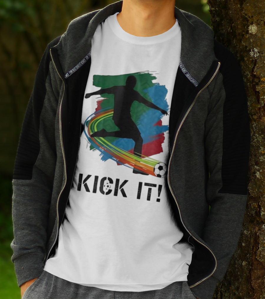 Kick It Soccer Player Rainbow Trail T-Shirt