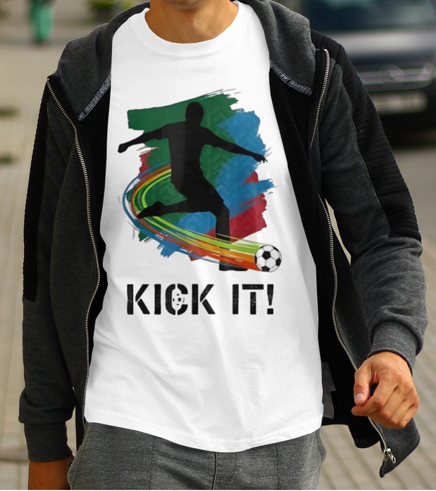 Kick It Soccer Player Rainbow Trail T-Shirt