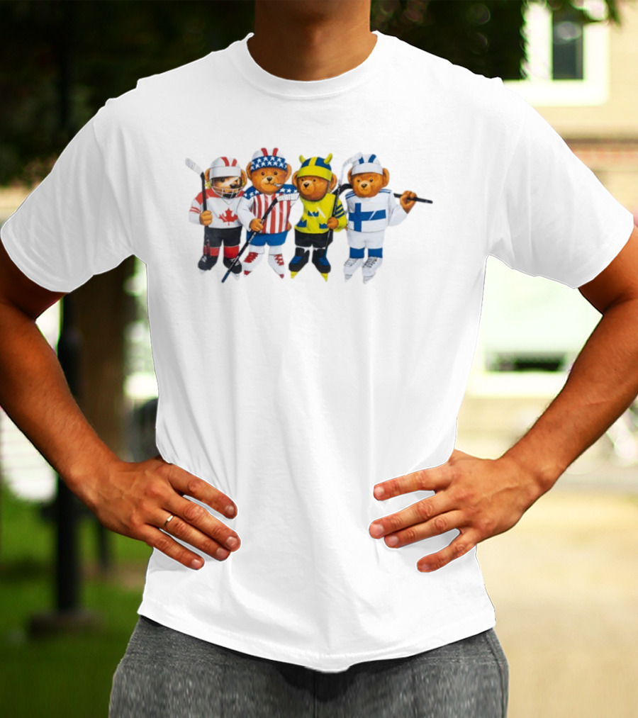 Market X Sherwood Ice Hockey Bears Canada USA Sweden Finland T-Shirt