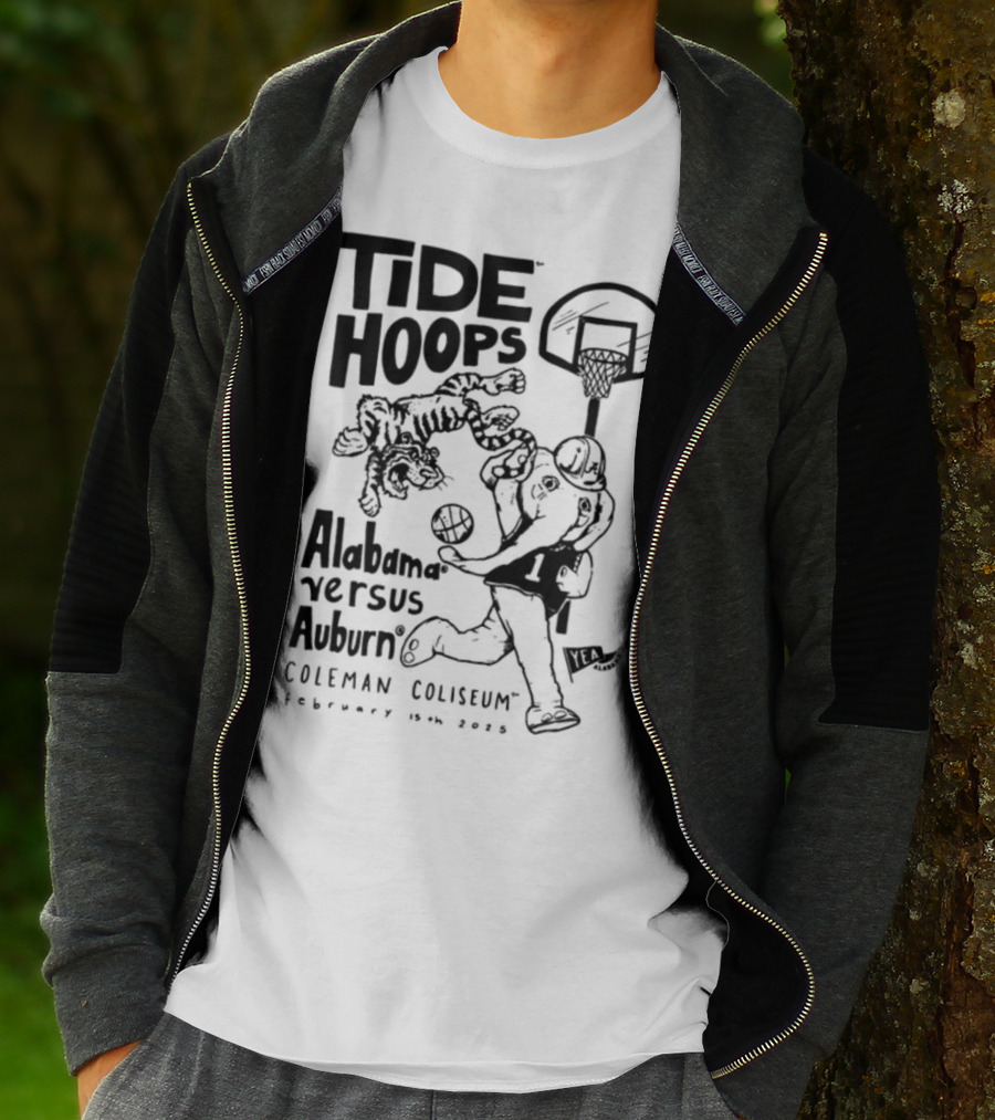 Tide Hoops Alabama Versus Auburn Basketball Showdown Crimson Night T-Shirt