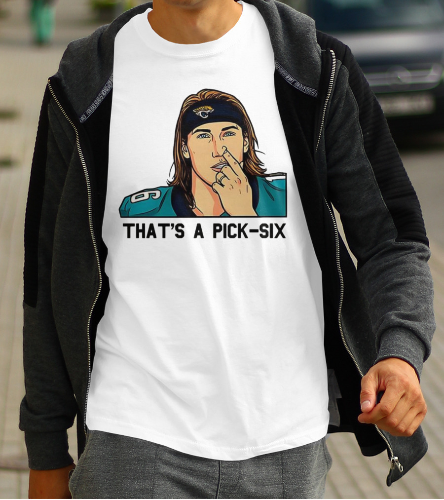 Trevor Lawrence Jacksonville Jaguars That’s A Pick Six Nose Picking T-Shirt