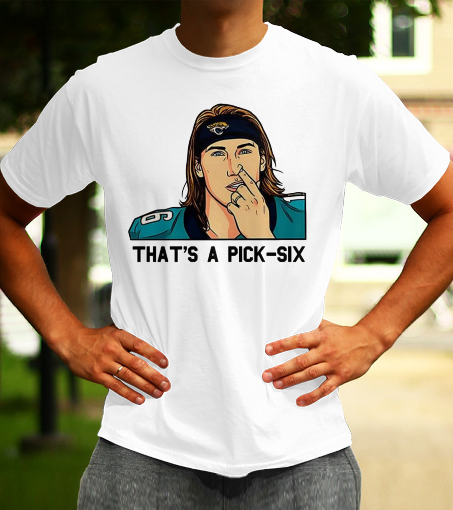 Trevor Lawrence Jacksonville Jaguars That’s A Pick Six Nose Picking T-Shirt