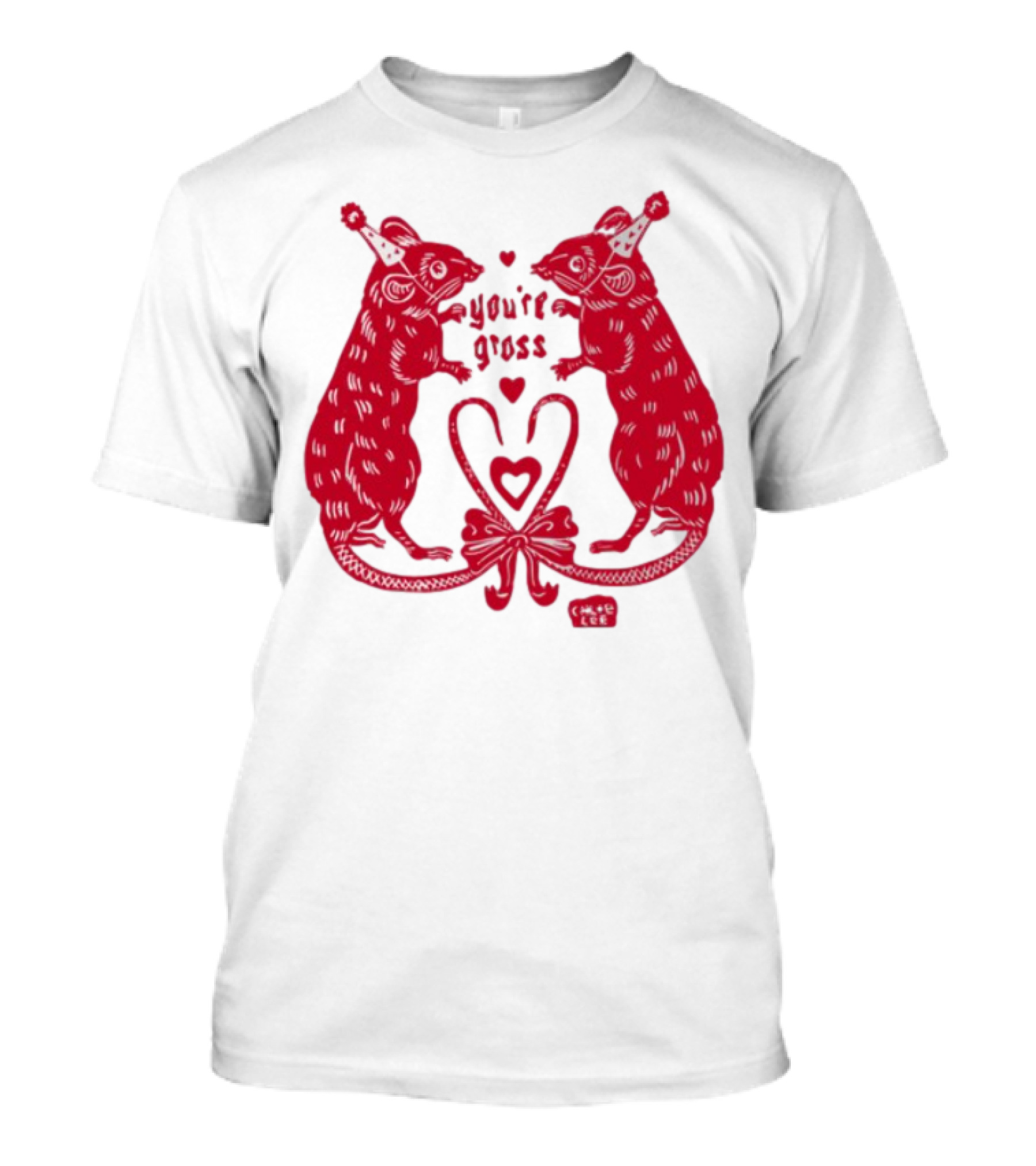 You're Gross Rats Party Hat Love Hearts T-Shirt