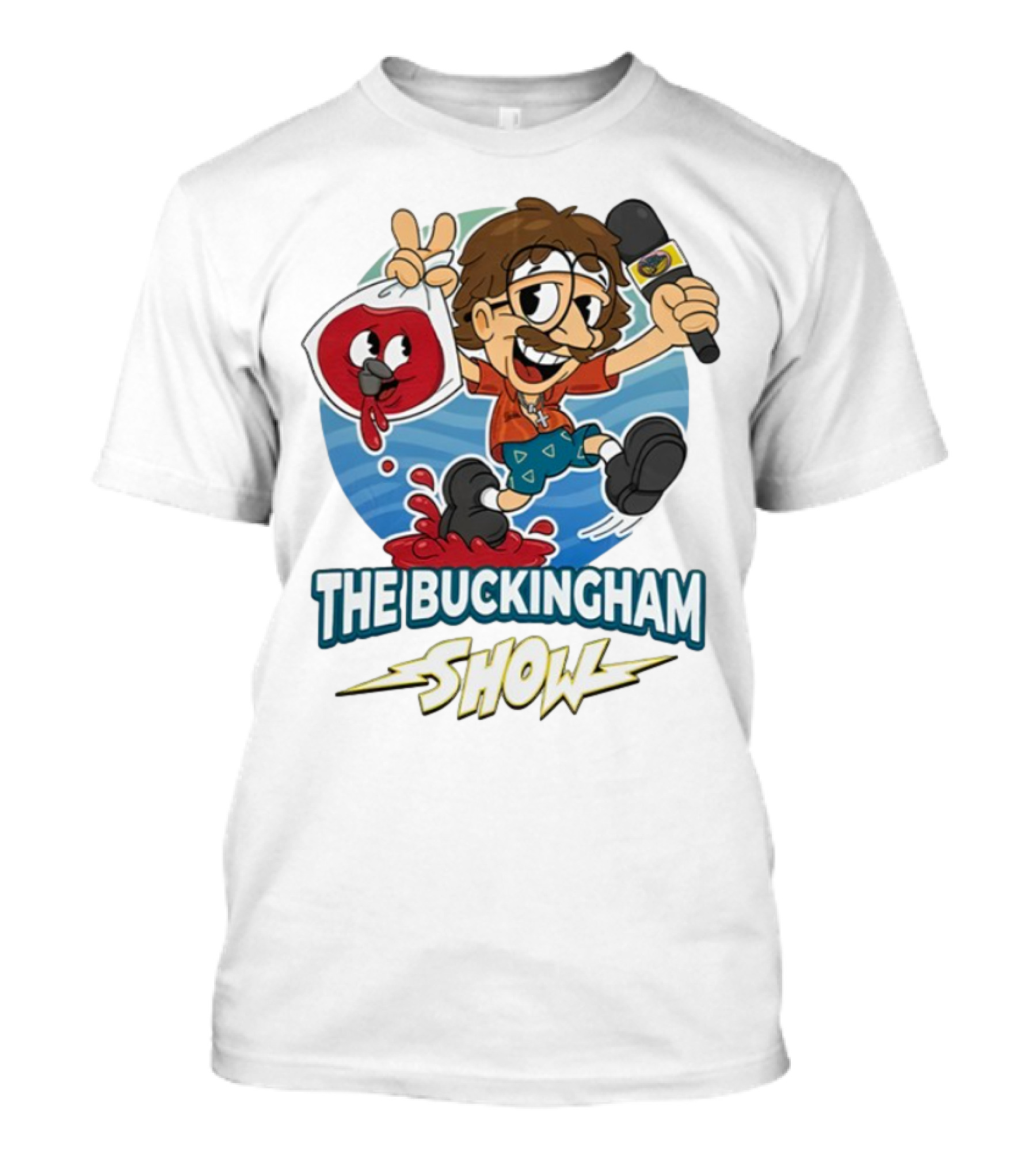 The Buckingham Show Bagged Wine Cartoon Character Fun Adventure T-Shirt
