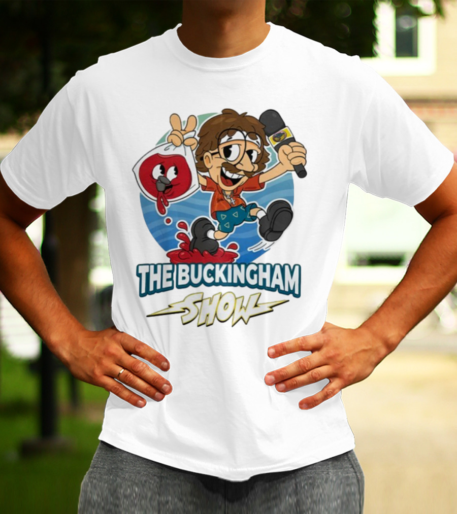 The Buckingham Show Bagged Wine Cartoon Character Fun Adventure T-Shirt