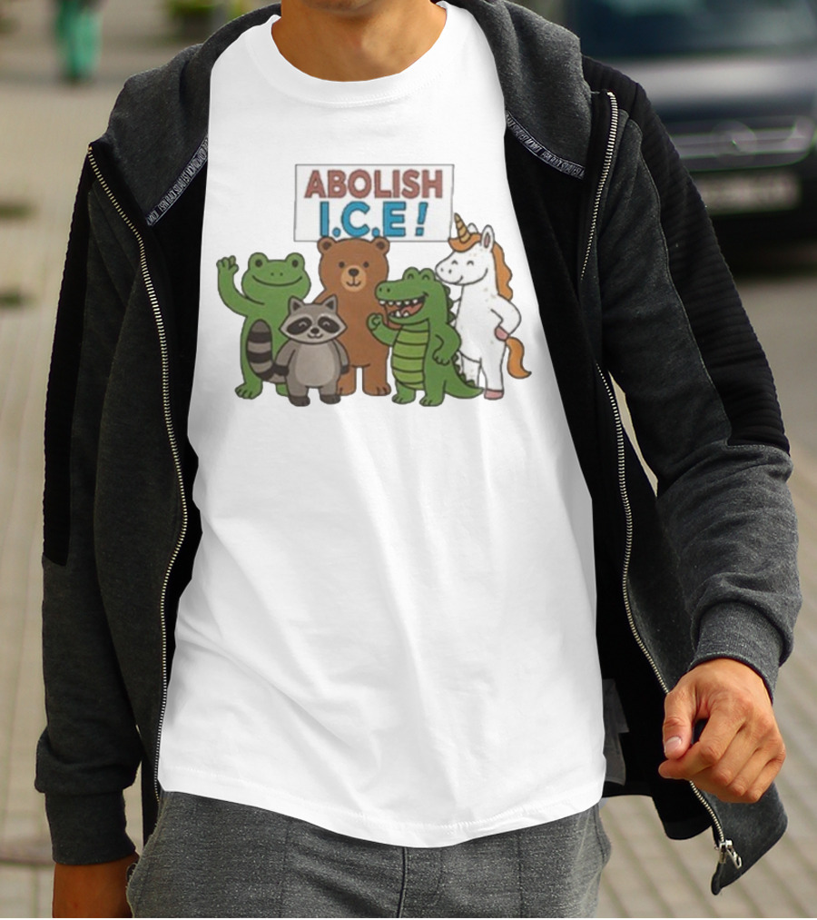 Abolish ICE Frog Raccoon Bear Dinosaur Unicorn T-Shirt
