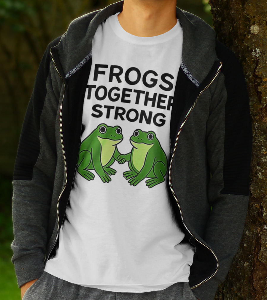Frogs Together Strong Funny Holding Hands Unity T-Shirt