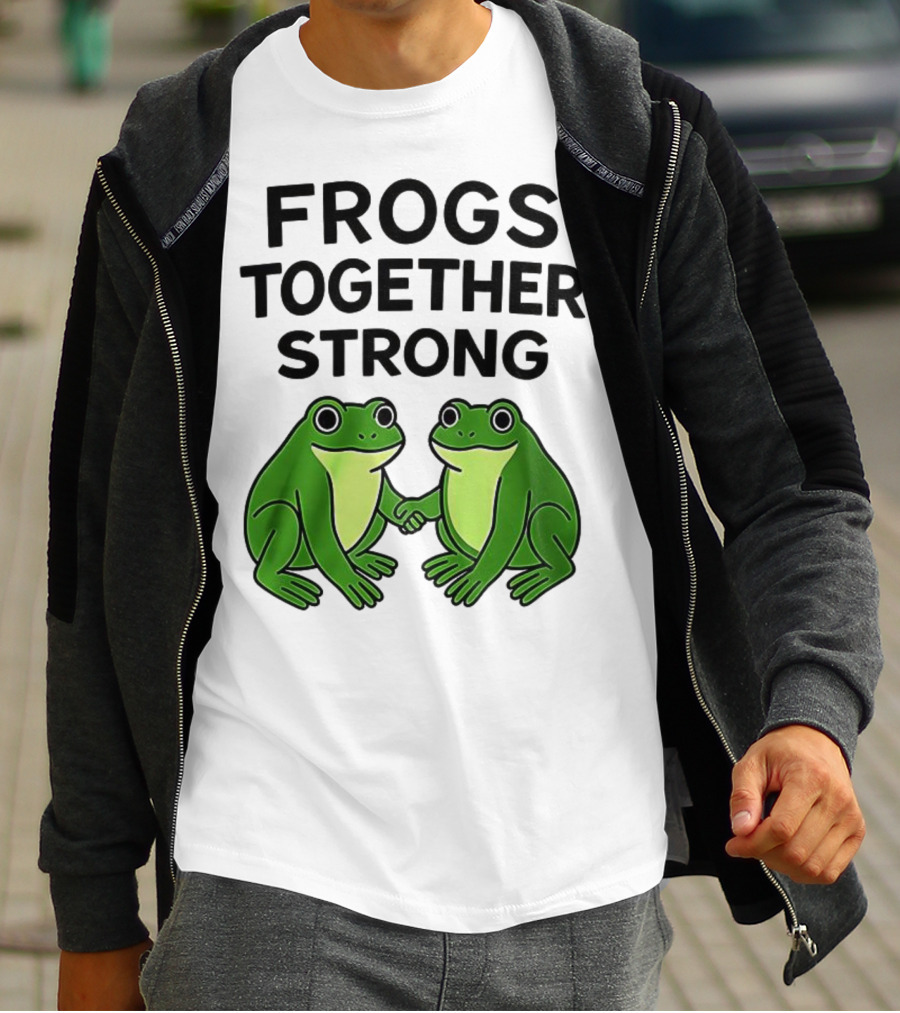 Frogs Together Strong Funny Holding Hands Unity T-Shirt