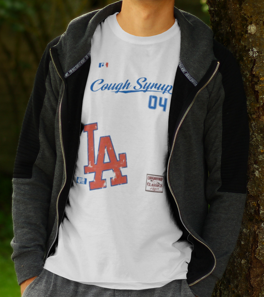 Cough Syrup 04 Los Angeles Dodgers LA Logo Baseball T-Shirt