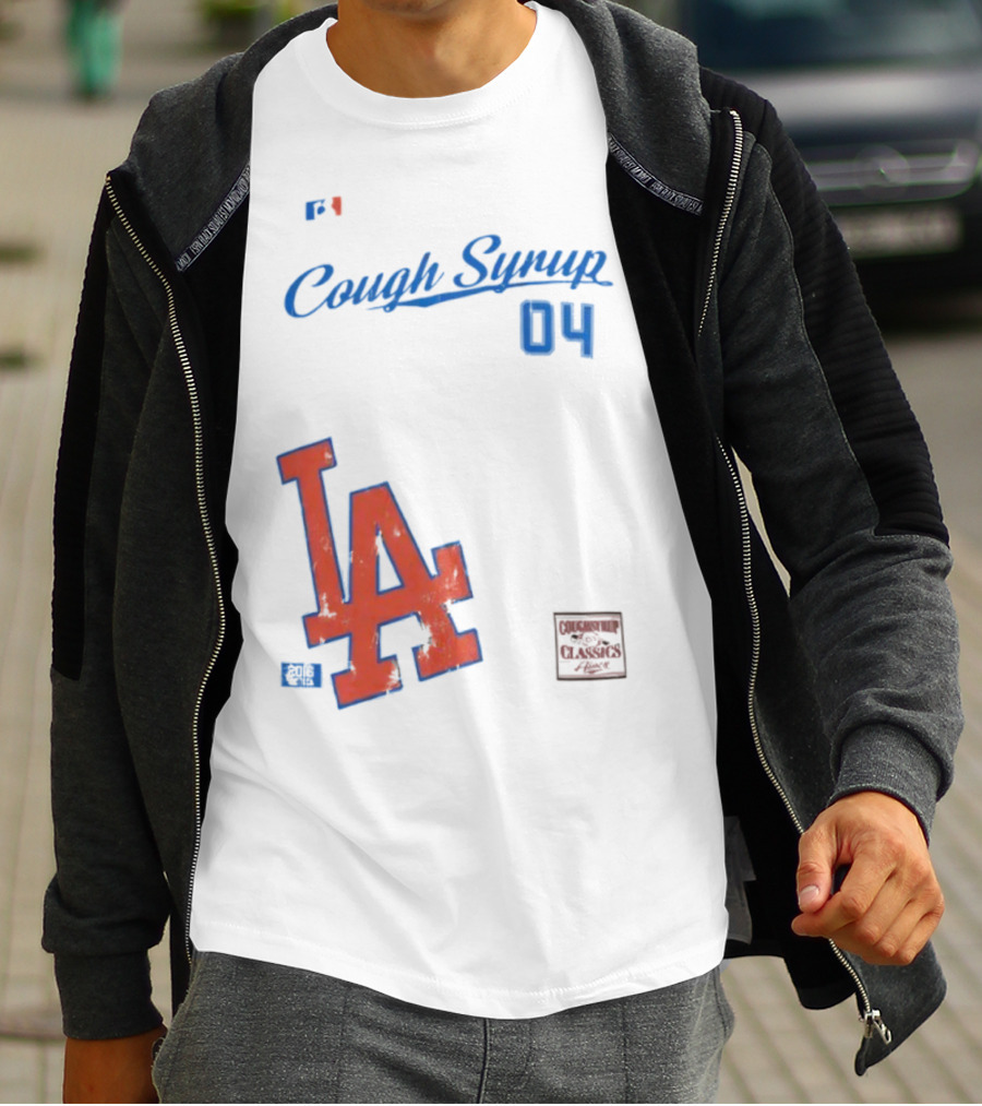 Cough Syrup 04 Los Angeles Dodgers LA Logo Baseball T-Shirt