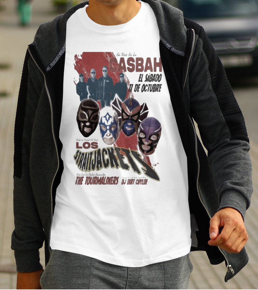 Los Straitjackets Y The Tourmaliners En Vivo El Sábado 11 De Octubre En Casbah San Diego T-Shirt