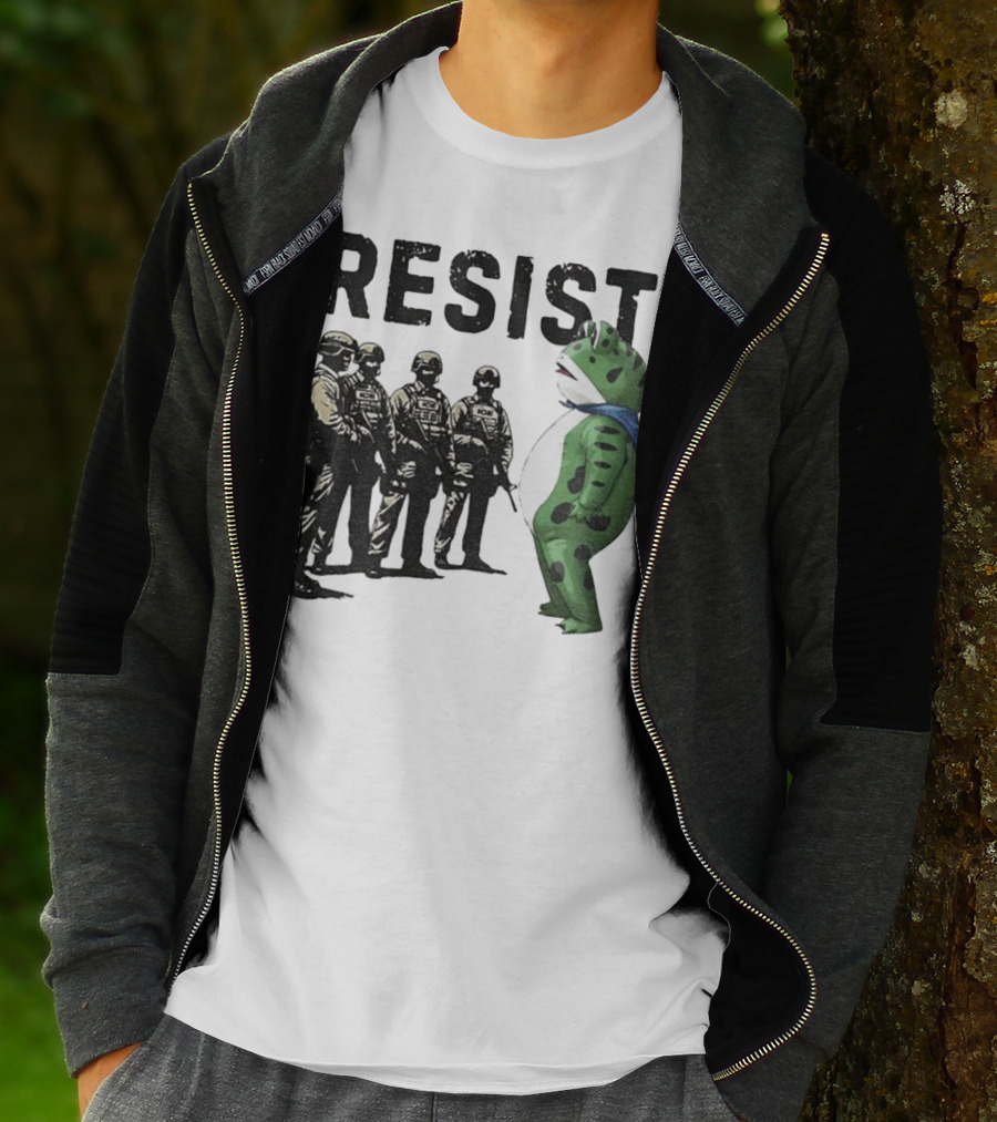 Portland Frog Resist Anti Fascism Anti Trump Protest Graphic T-Shirt