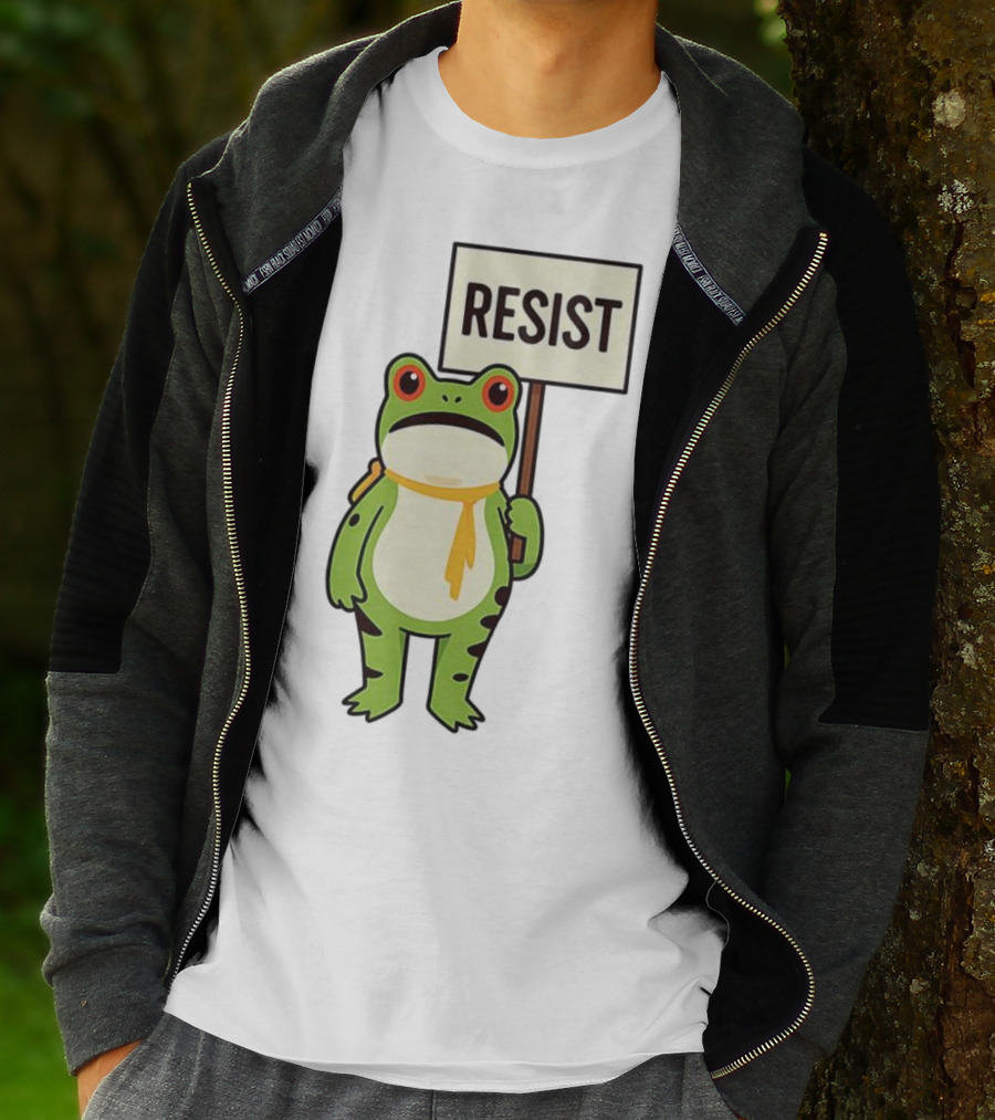 Resist Portland Frog Protest Anti ICE Sign T-Shirt