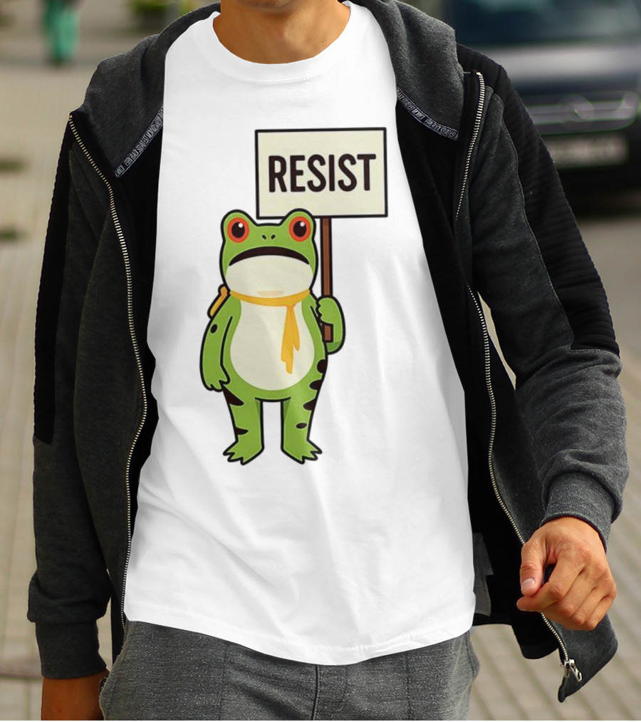 Resist Portland Frog Protest Anti ICE Sign T-Shirt