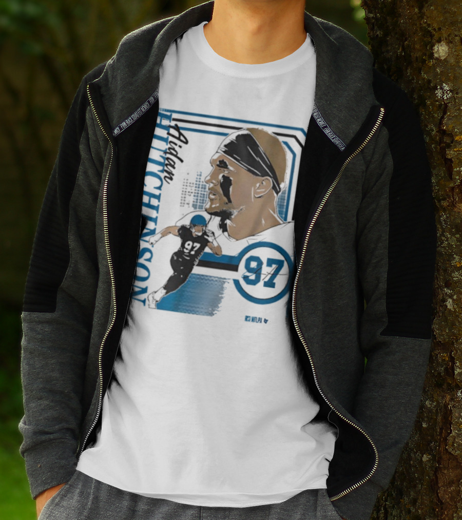 Aidan Hutchinson Signature Collage 97 Athlete Portrait T-Shirt